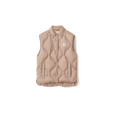 MIU MIU TECHNICAL PONGEE DOWN VEST ML1144